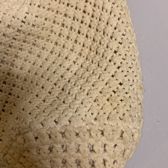 Vintage macramé woven off-white Crossbody shoulder bag purse one size - Picture 5 of 7